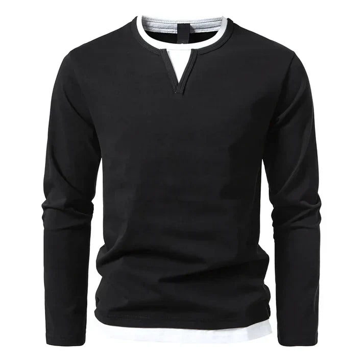 Léonard™ | T-shirt manches longues premium en coton peigné