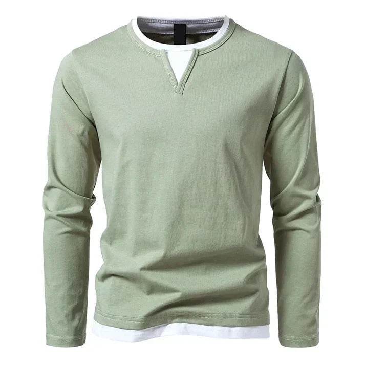 Léonard™ | T-shirt manches longues premium en coton peigné